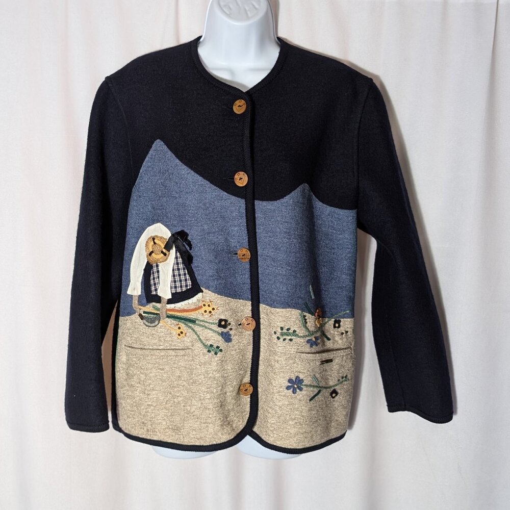 GIESSWEIN Austria cardigan Sz 38 EU 100% WOOL WOODEN BUTTONS TRULY STUNNING WOW